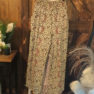 Leopard Print Wide-Leg Pants